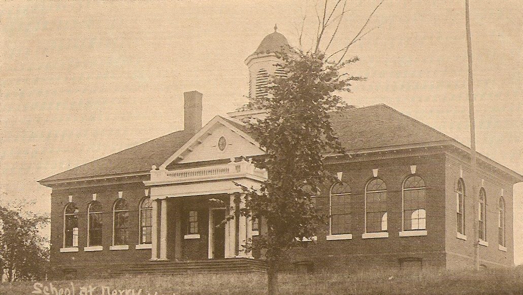 Early 1900s postcard photo of the brick Derry Village School on South Main Street in Derry, the building later used as the school district offices at 18 South Main Street